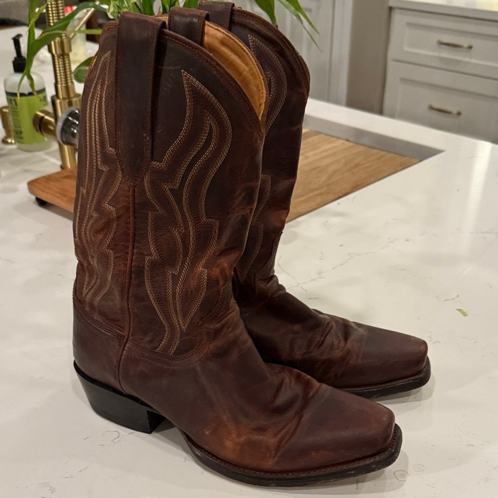 Tecovas Dark Brown Western Boots the Warren